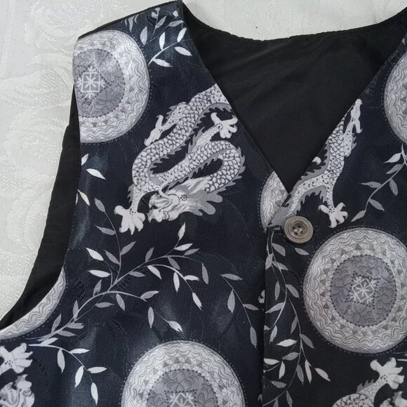 Boys Size 4 Dragon Vest Black Asian Japan China Wedding Formal - Picture 6 of 13